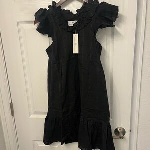 Never A Wildflower Rachel Black Dress| Size XS | Black Ruffled Dress *NWT*